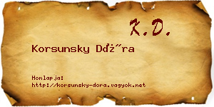 Korsunsky Dóra névjegykártya